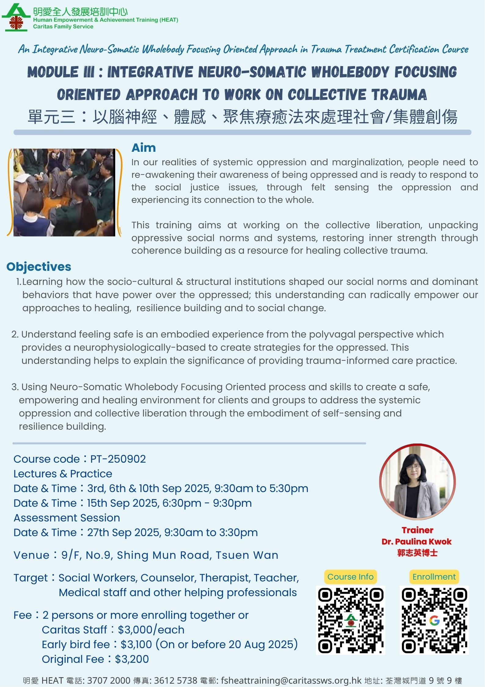 Module III : Integrative Neuro-Somatic Wholebody Focusing Oriented Approach to work on Collective Trauma