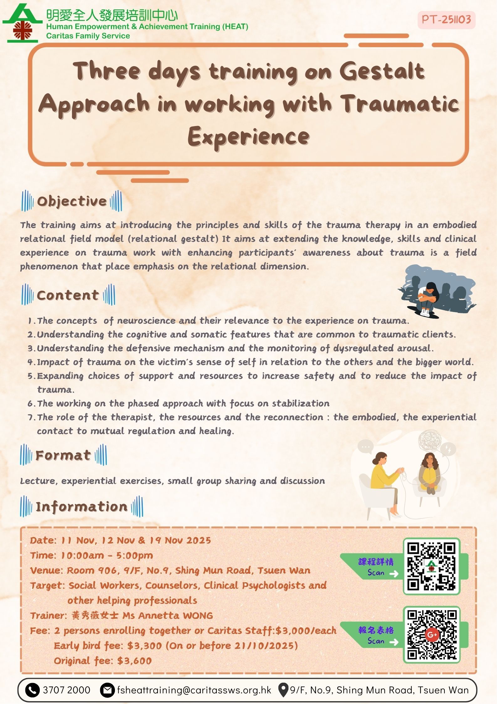Three days training on Gestalt Approach in working with Traumatic Experience