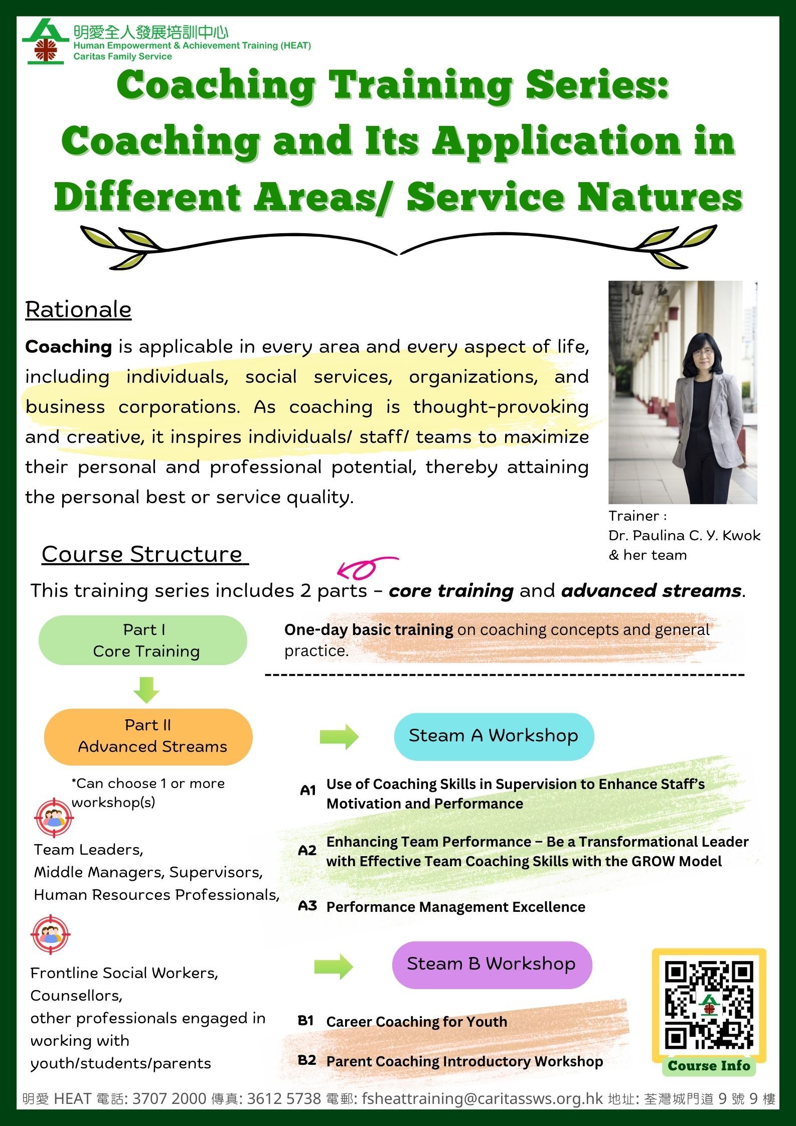 Coaching Training Series:  Coaching and Its Application in Different Areas/ Service Natures