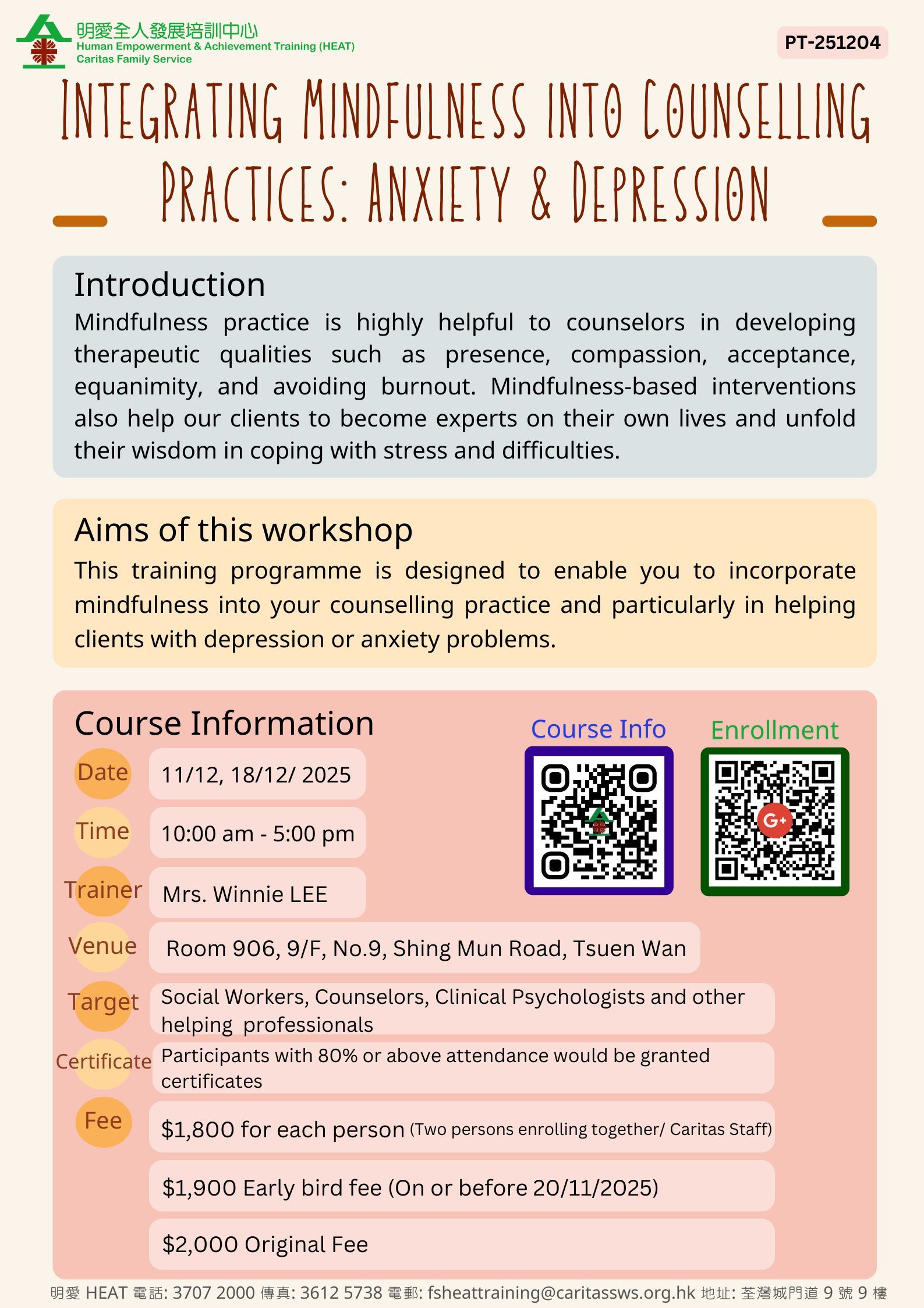 Integrating Mindfulness into Counselling Practices: Anxiety & Depression